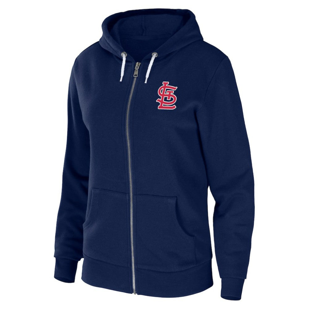 St. Louis Cardinals WEAR by Erin Andrews Women's Sponge Fleece Full-Zip Hoodie - Navy - MLB Lifestyle