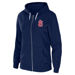 St. Louis Cardinals WEAR by Erin Andrews Women's Sponge Fleece Full-Zip Hoodie - Navy - MLB Lifestyle