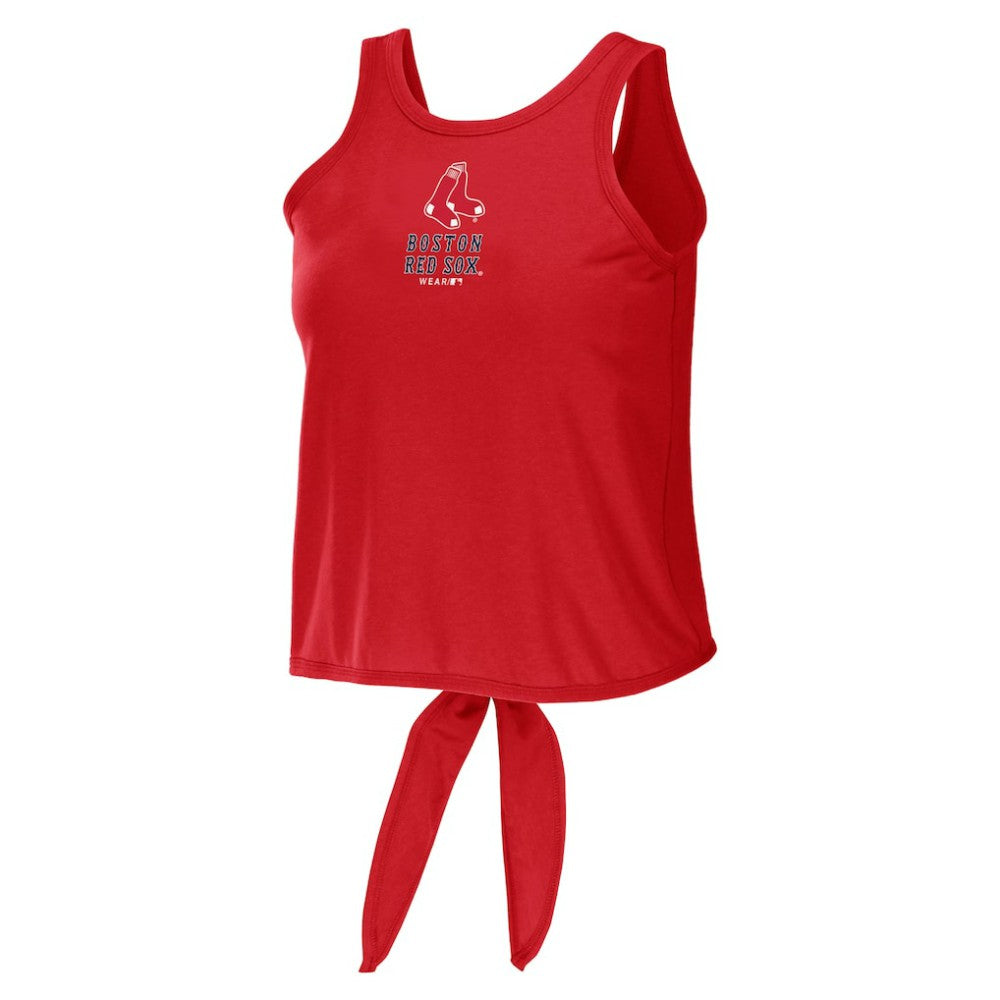 Boston Red Sox WEAR by Erin Andrews Women's Open Back Twist Tie Tank Top - Red - MLB Discount