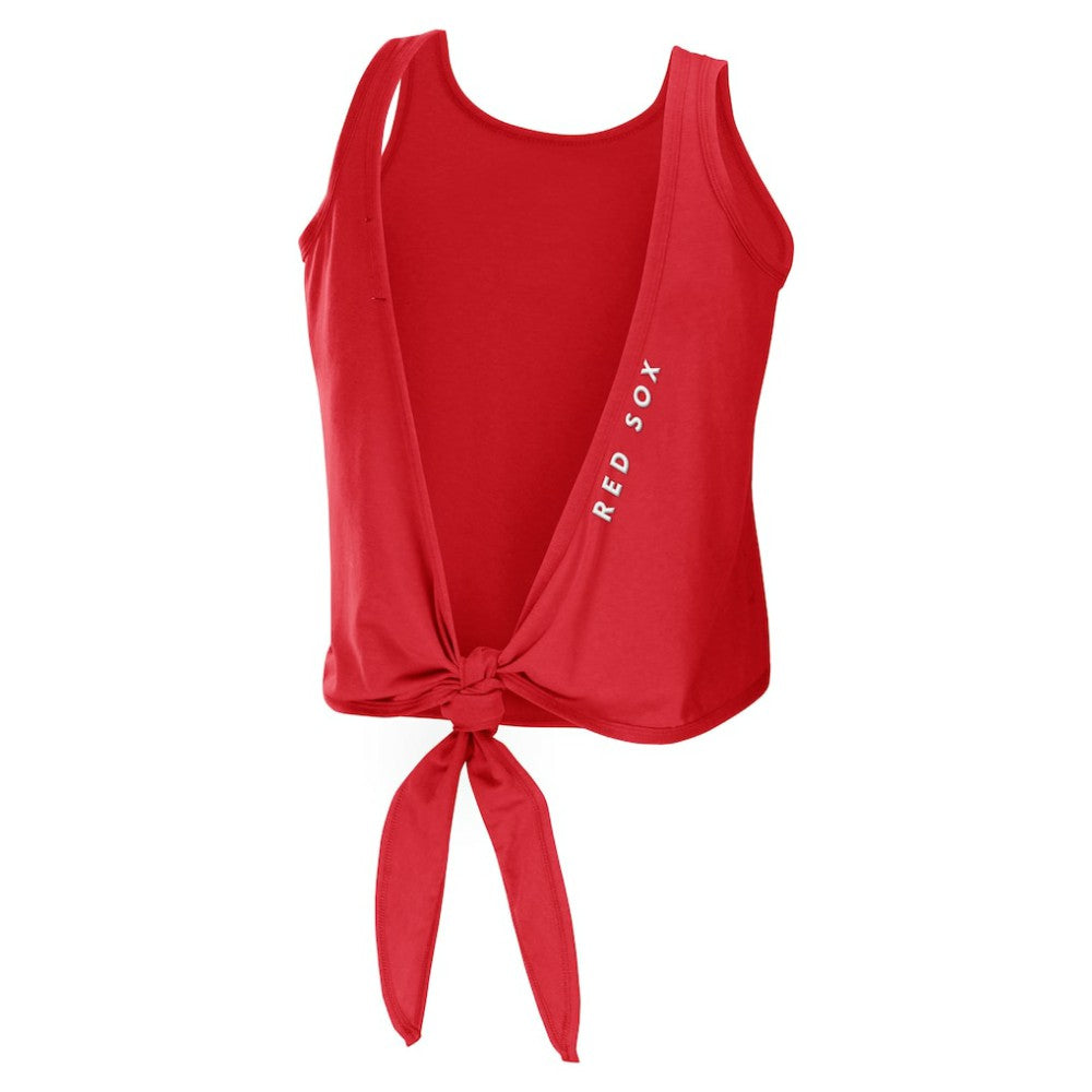 Boston Red Sox WEAR by Erin Andrews Women's Open Back Twist Tie Tank Top - Red - MLB Discount