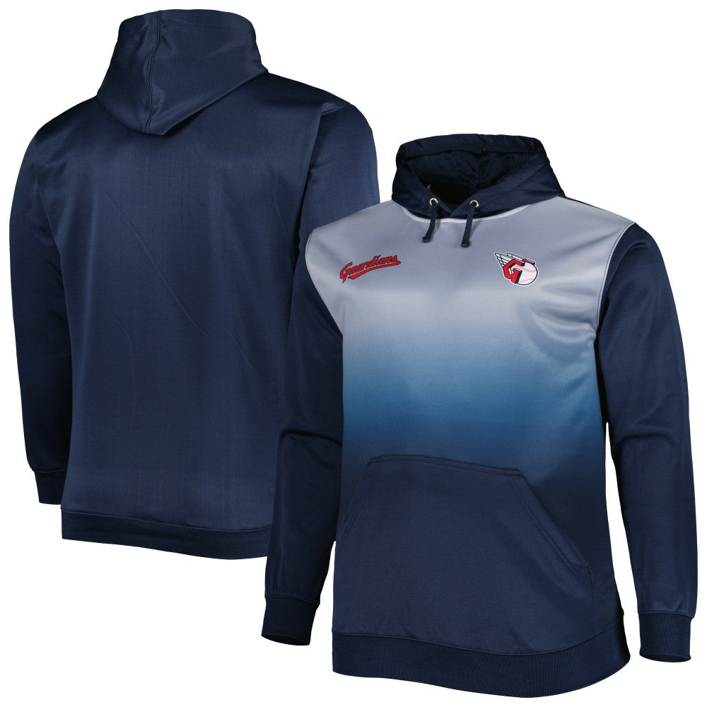 Cleveland Guardians Fade Sublimated Fleece Pullover Hoodie - Navy - MLB Lifestyle