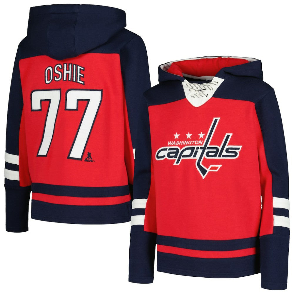 TJ Oshie Washington Capitals Youth Ageless Must-Have V-Neck Name & Number Pullover Hoodie - Red - NHL 4829895