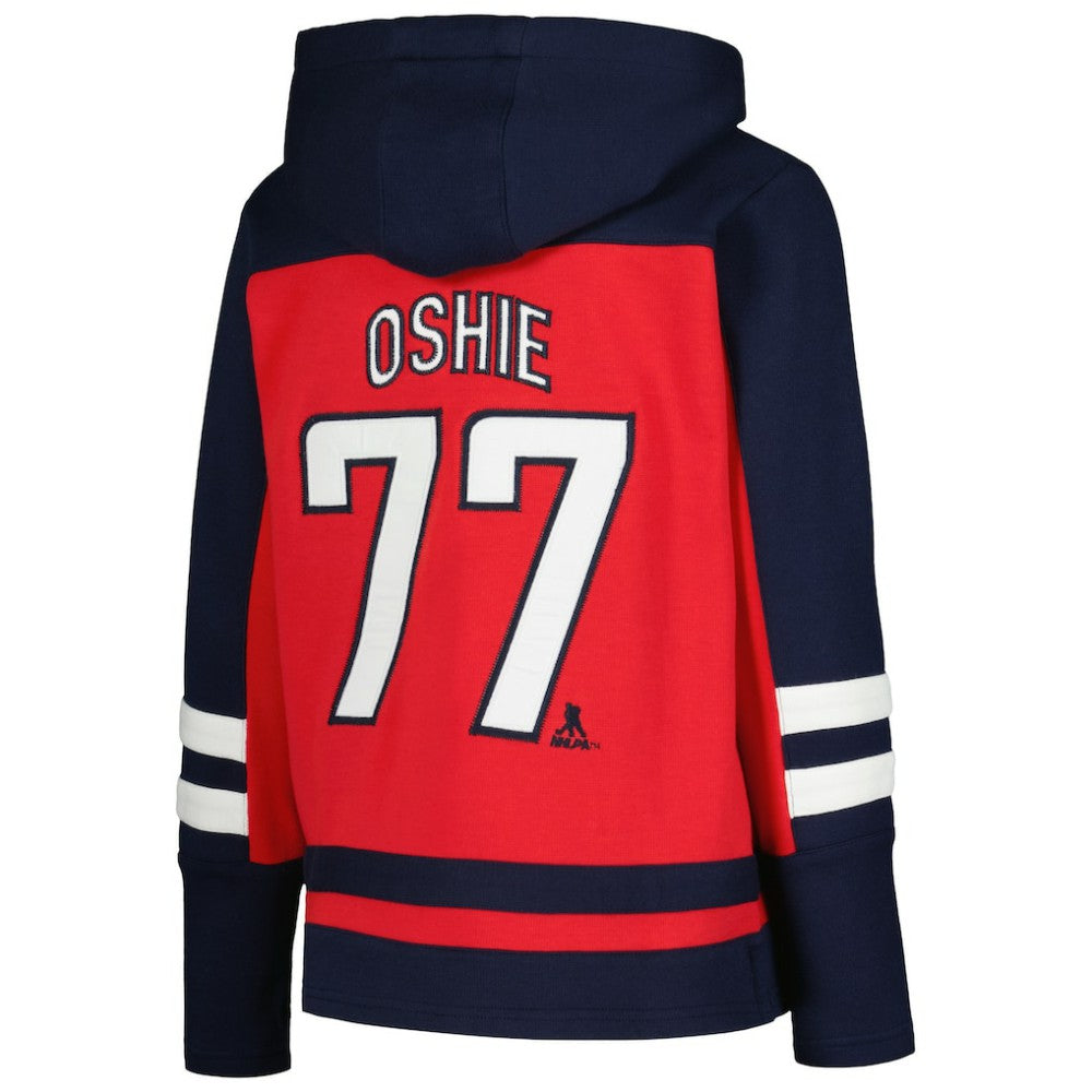 TJ Oshie Washington Capitals Youth Ageless Must-Have V-Neck Name & Number Pullover Hoodie - Red - NHL 4829895