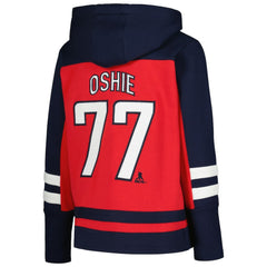 TJ Oshie Washington Capitals Youth Ageless Must-Have V-Neck Name & Number Pullover Hoodie - Red - NHL 4829895