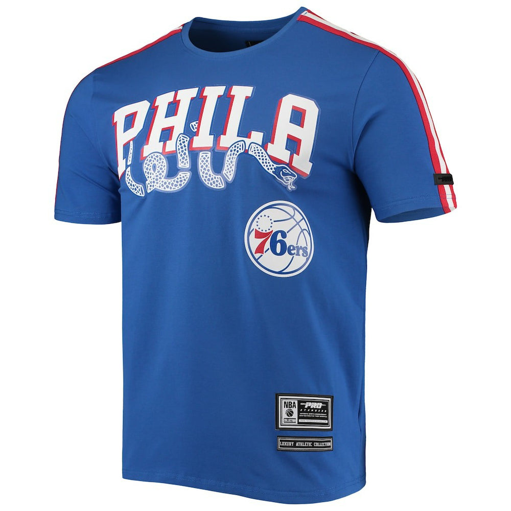 Philadelphia 76ers Pro Standard Men's Mesh Capsule Taping T-Shirt Royal/Red