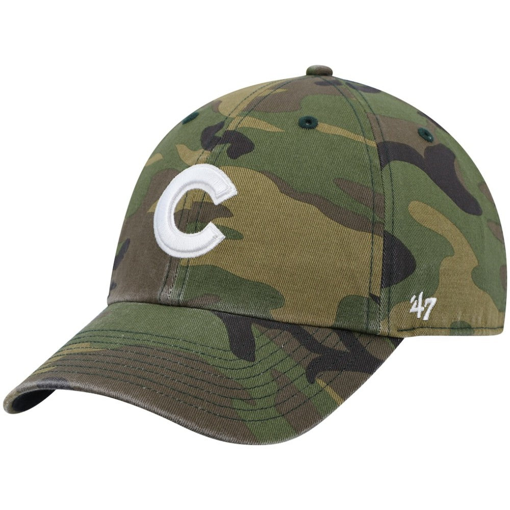 Chicago Cubs '47 Clean Up Adjustable Hat - Camo - 47 brand Lifestyle