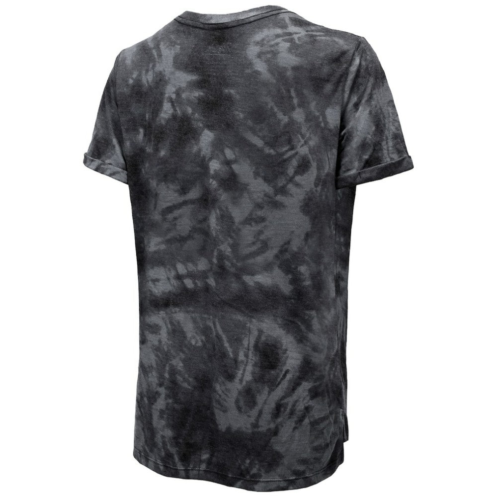 Philadelphia Flyers Majestic Threads Women's Boyfriend Tie-Dye Tri-Blend T-Shirt - Black - NHL 4837501