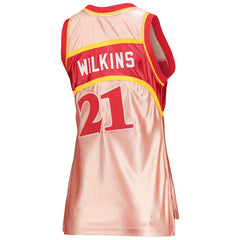 Dominique Wilkins Atlanta Hawks Women's 75th Anniversary Rose Gold 1986 Swingman Jersey Pink | Mitchell & Ness outlet