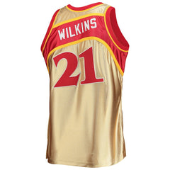 Dominique Wilkins Atlanta Hawks 75th Anniversary 1986/87 Hardwood Classics Swingman Jersey Gold | Mitchell & Ness for sale