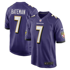 Nike Rashod Bateman Baltimore Ravens Game Player Jersey Purple