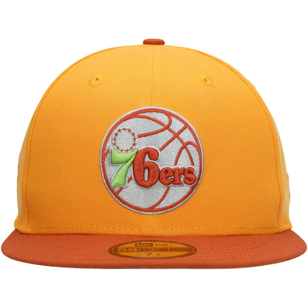 Philadelphia 76ers 59FIFTY Fitted Hat Gold/Rust | New Era online