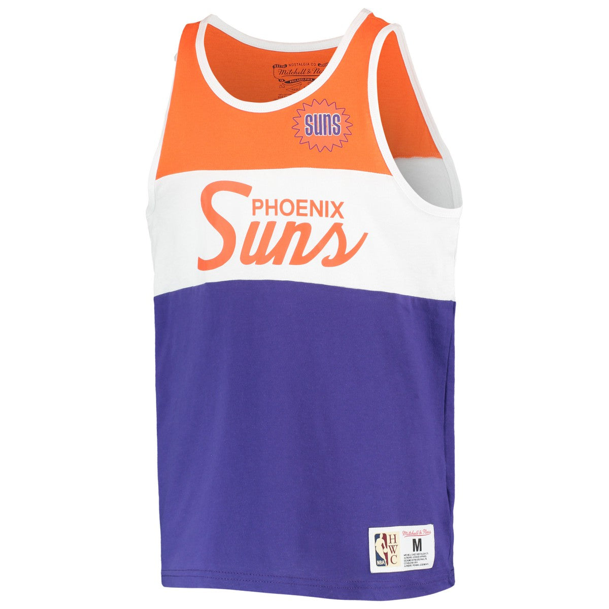 Phoenix Suns Youth Hardwood Classics Special Script Tank Top Purple/Orange | Mitchell & Ness for sale