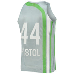 Pete Maravich Atlanta Hawks 75th Anniversary 1971/72 Hardwood Classics Swingman Jersey Silver | Mitchell & Ness online