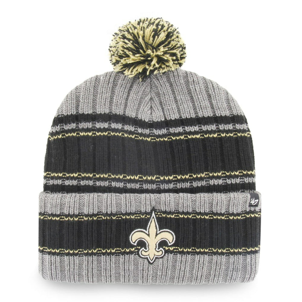 47 brand New Orleans Saints '47 Rexford Cuffed Knit Hat with Pom Graphite/Black