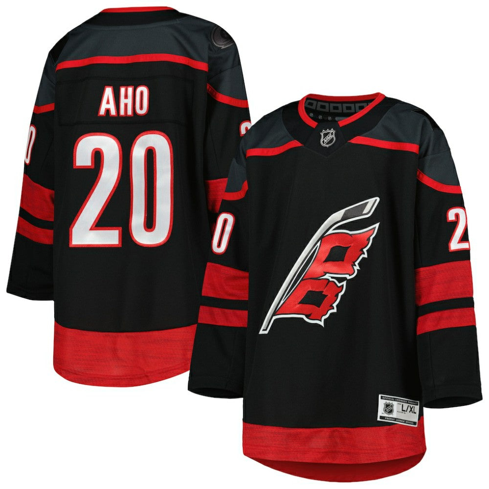 Sebastian Aho Carolina Hurricanes Youth Home Premier Player Jersey - Black - NHL 4845236