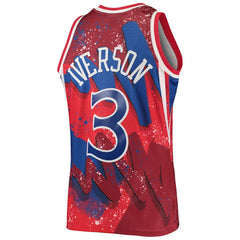 Allen Iverson Philadelphia 76ers Hardwood Classics 1996/97 Hyper Hoops Swingman Jersey Red | Mitchell & Ness Lifestyle