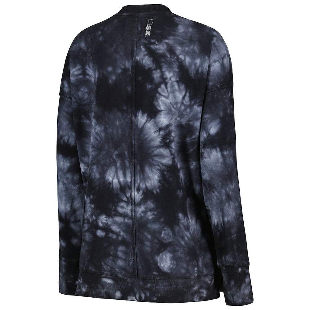 Las Vegas Raiders MSX by Michael Strahan Women's Bailey Tie-Dye Pullover Sweatshirt Black