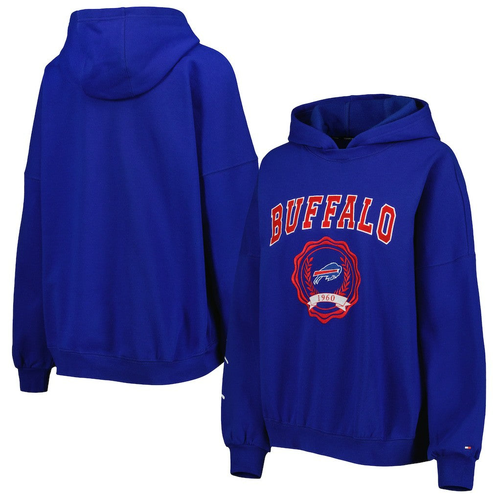 Buffalo Bills Tommy Hilfiger Women's Becca Drop Shoulder Pullover Hoodie Royal