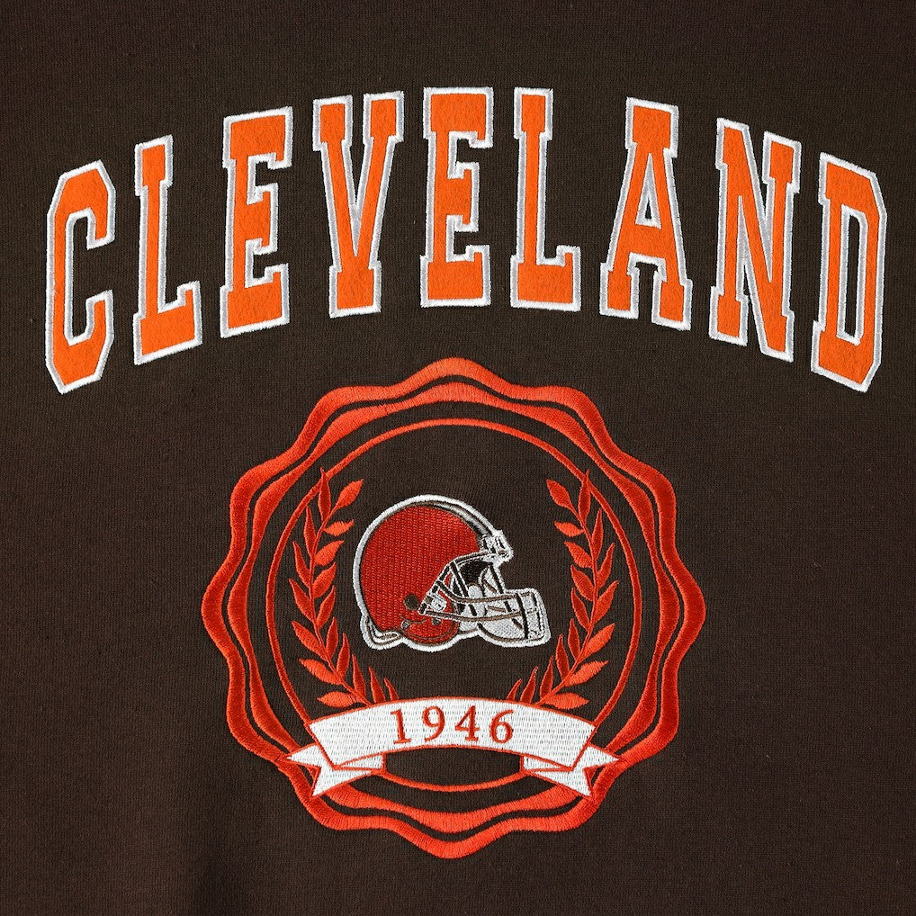 Cleveland Browns Tommy Hilfiger Women's Becca Drop Shoulder Pullover Hoodie Brown