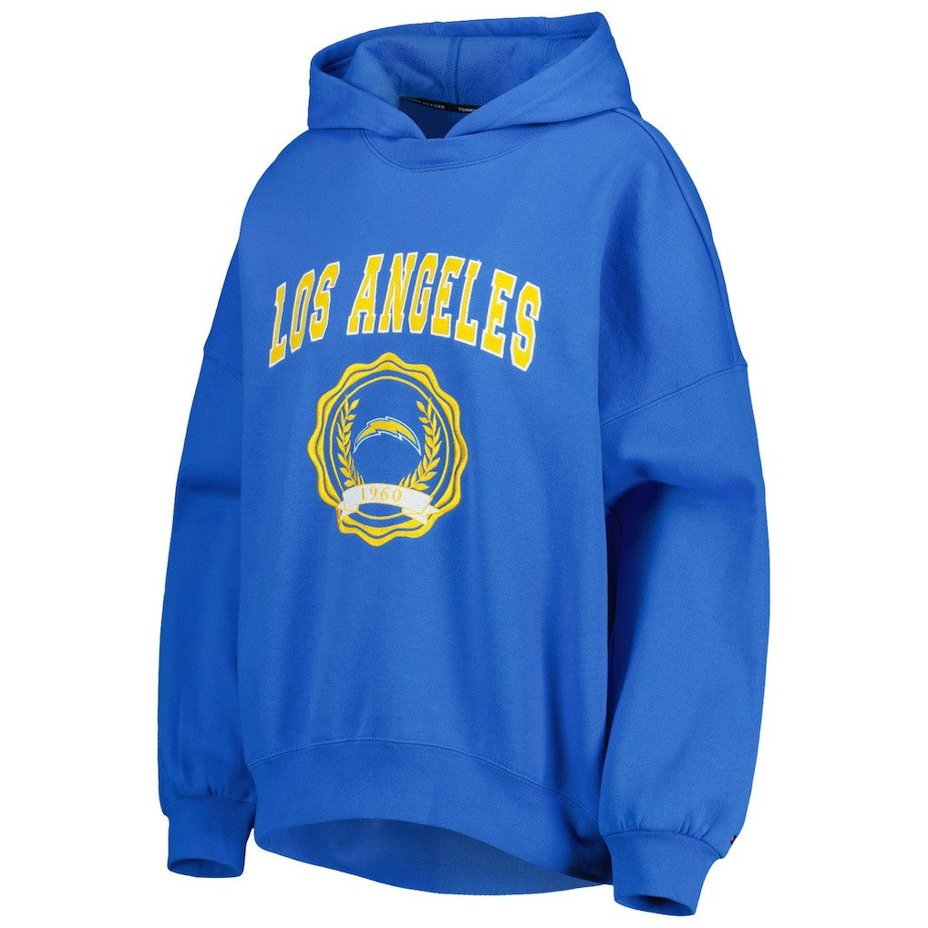 Los Angeles Chargers Tommy Hilfiger Women's Becca Drop Shoulder Pullover Hoodie Powder Blue