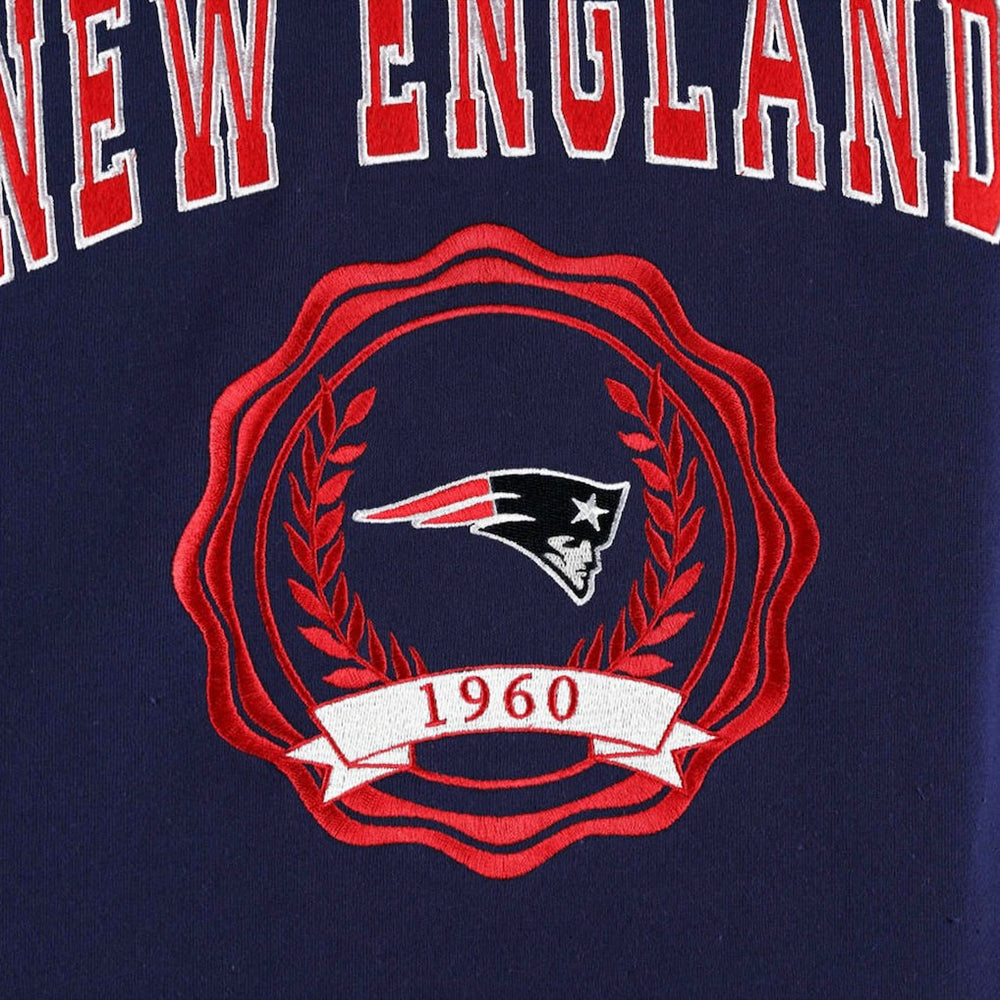New England Patriots Tommy Hilfiger Women's Becca Drop Shoulder Pullover Hoodie Navy