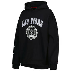 Las Vegas Raiders Tommy Hilfiger Women's Becca Drop Shoulder Pullover Hoodie Black