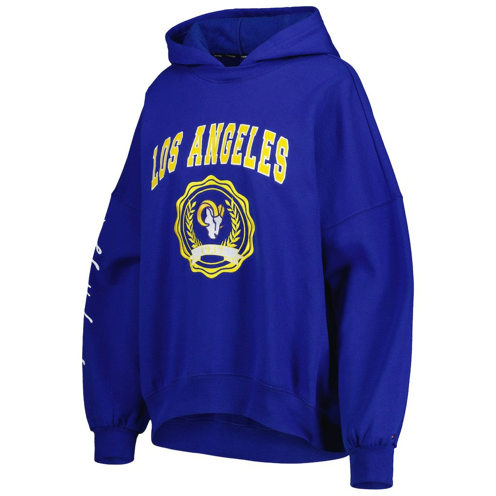 Los Angeles Rams Tommy Hilfiger Women's Becca Drop Shoulder Pullover Hoodie Royal