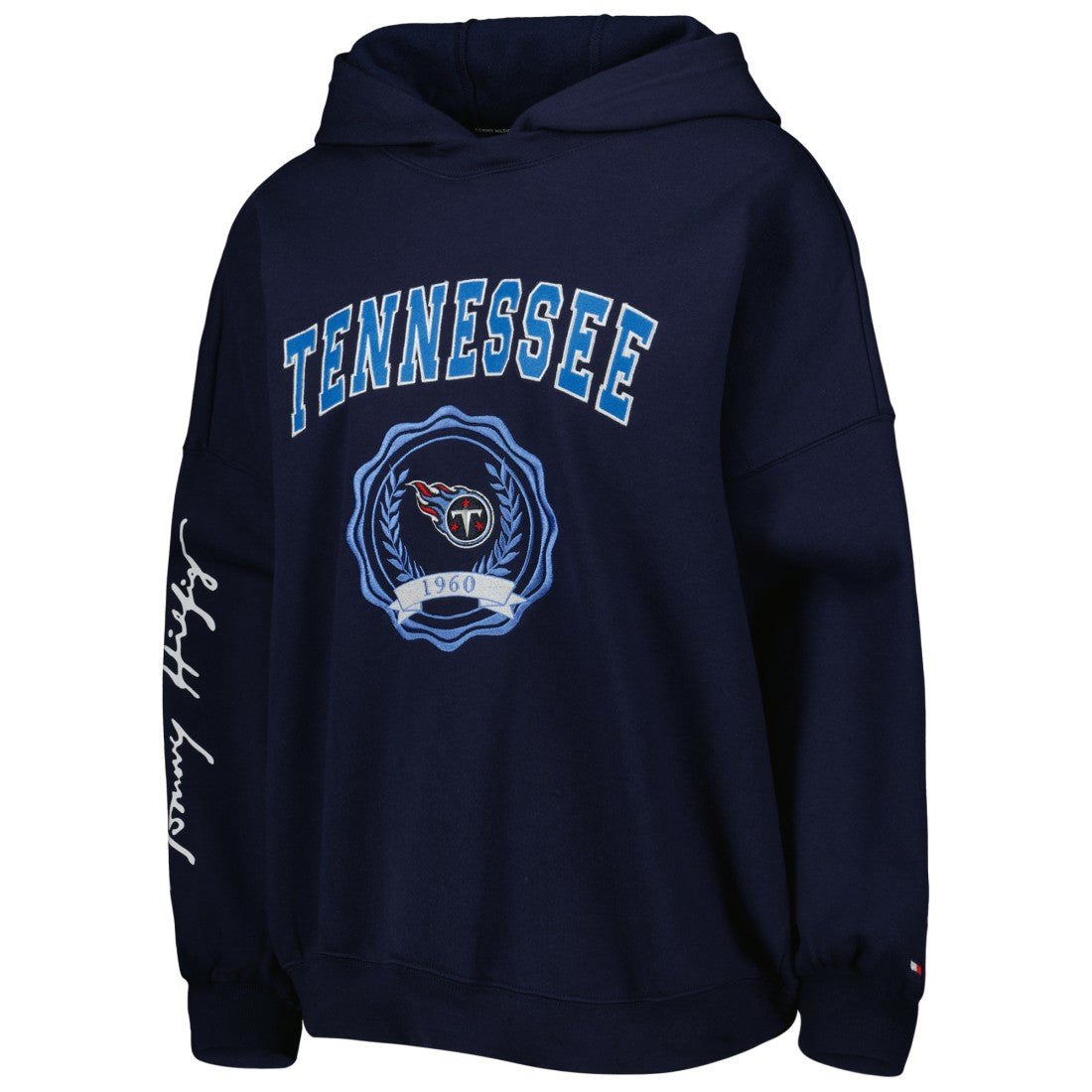 Tennessee Titans Tommy Hilfiger Women's Becca Drop Shoulder Pullover Hoodie Navy