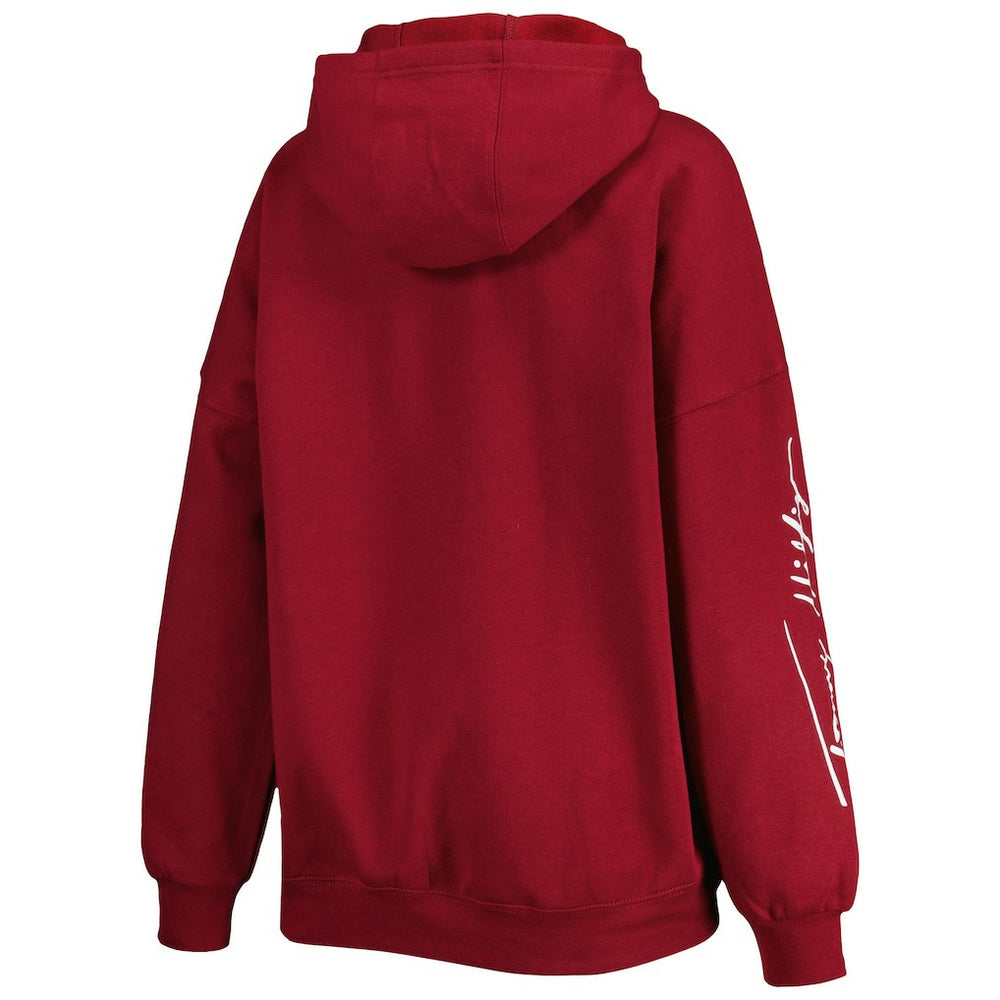 Washington Commanders Tommy Hilfiger Women's Becca Drop Shoulder Pullover Hoodie Burgundy
