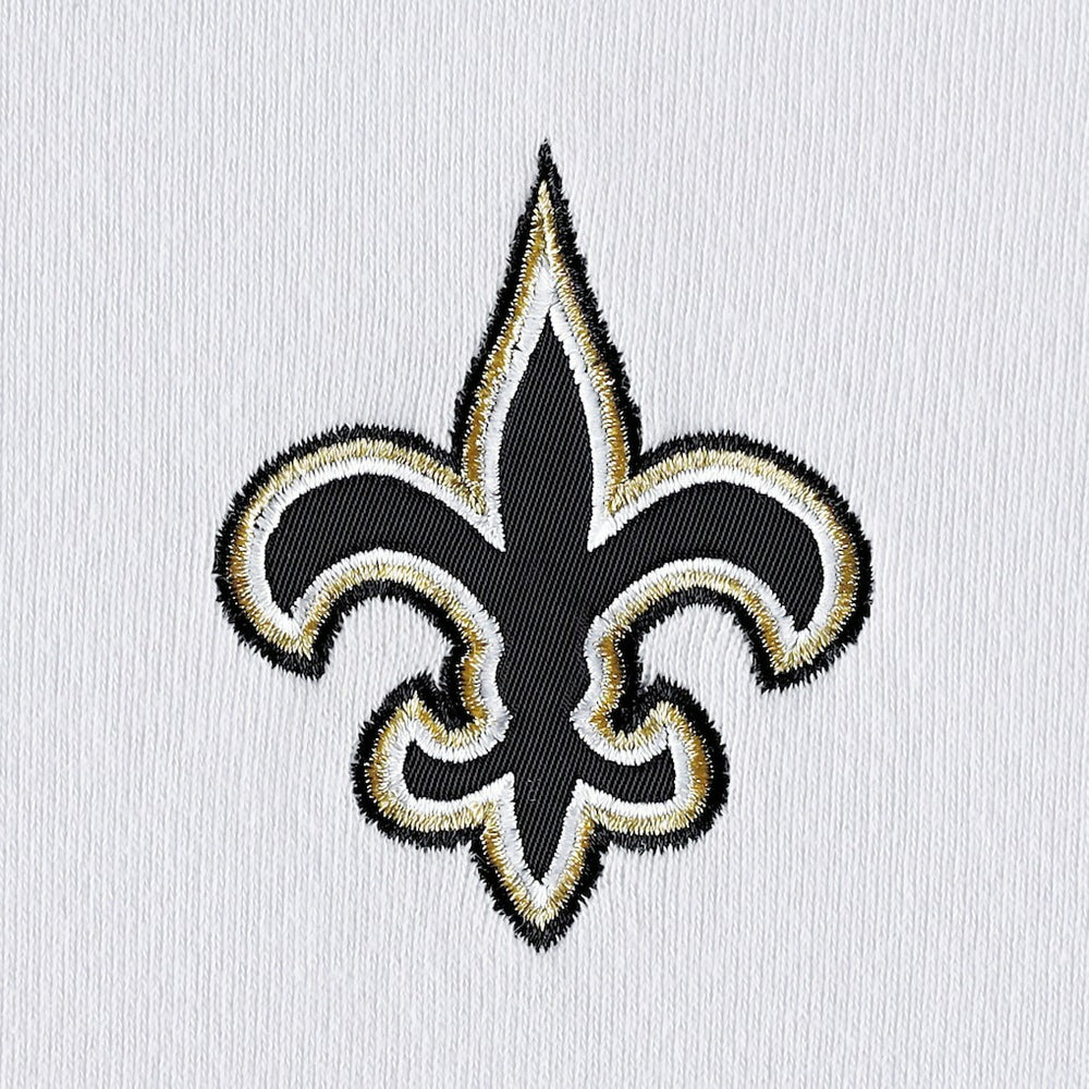 New Orleans Saints DKNY Sport Women's Bobbi Color Blocked Pullover Hoodie White/Black