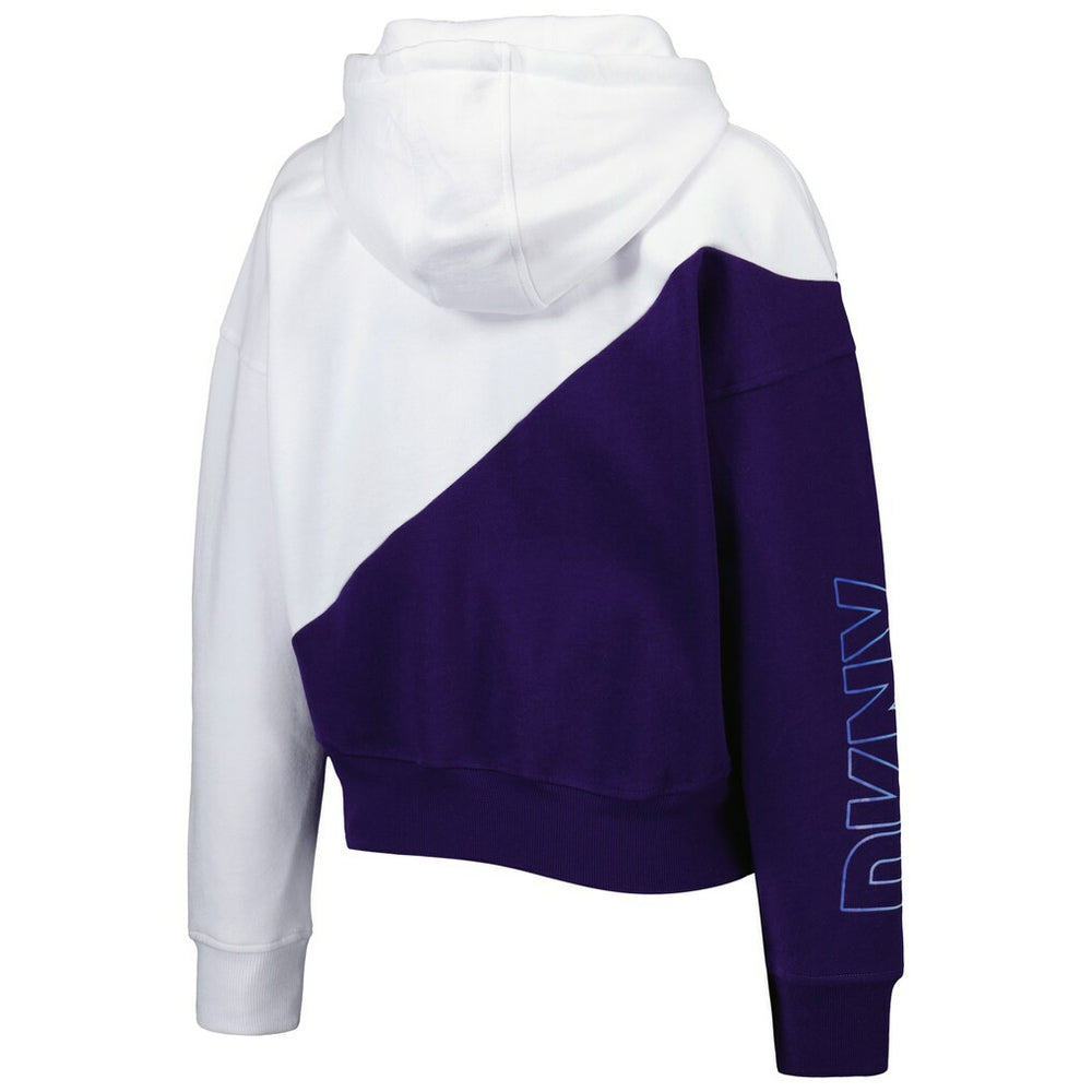 Baltimore Ravens DKNY Sport Women's Bobbi Color Blocked Pullover Hoodie White/Purple
