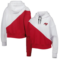 Tampa Bay Buccaneers DKNY Sport Women's Bobbi Color Blocked Pullover Hoodie White/Red