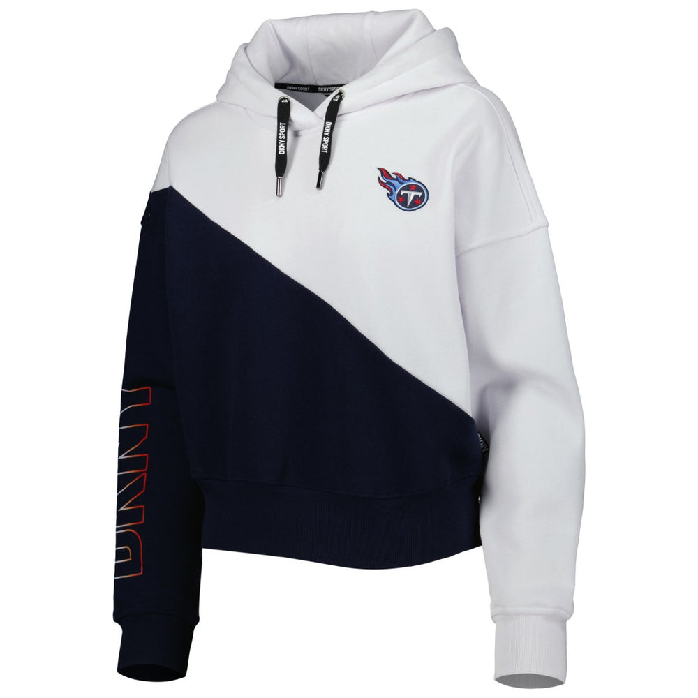 Tennessee Titans DKNY Sport Women's Bobbi Color Blocked Pullover Hoodie White/Navy