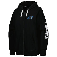Carolina Panthers MSX by Michael Strahan Women's Emerson Lightweight Full-Zip Hoodie Black