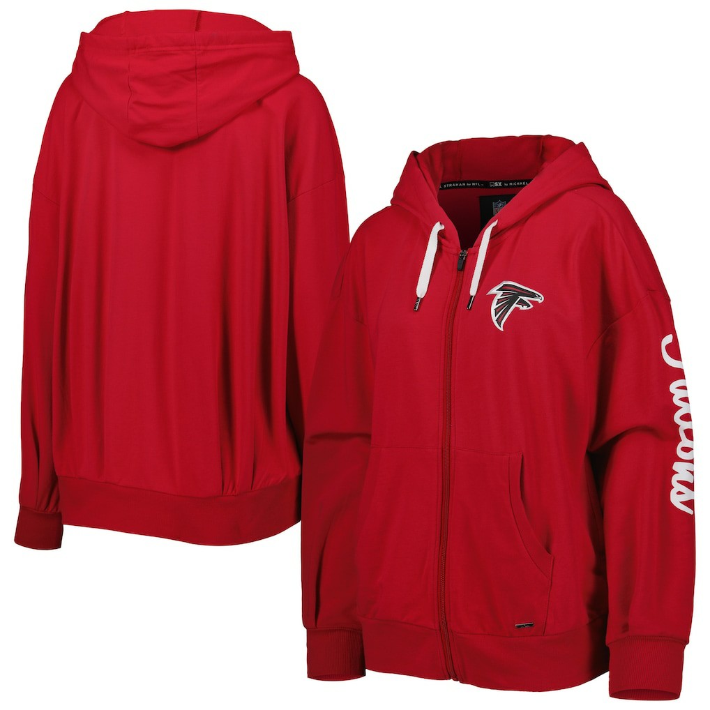 Atlanta Falcons MSX by Michael Strahan Women's Emerson Lightweight Full-Zip Hoodie Red