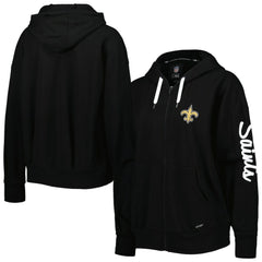 New Orleans Saints MSX by Michael Strahan Women's Emerson Lightweight Full-Zip Hoodie Black