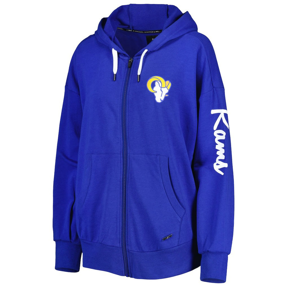 Los Angeles Rams MSX by Michael Strahan Women's Emerson Lightweight Full-Zip Hoodie Royal