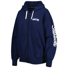 Seattle Seahawks MSX by Michael Strahan Women's Emerson Lightweight Full-Zip Hoodie College Navy