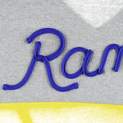 Los Angeles Rams Touch Women's Outfield Deep V-Back Waist Length Pullover Sweatshirt Heather Gray/Royal