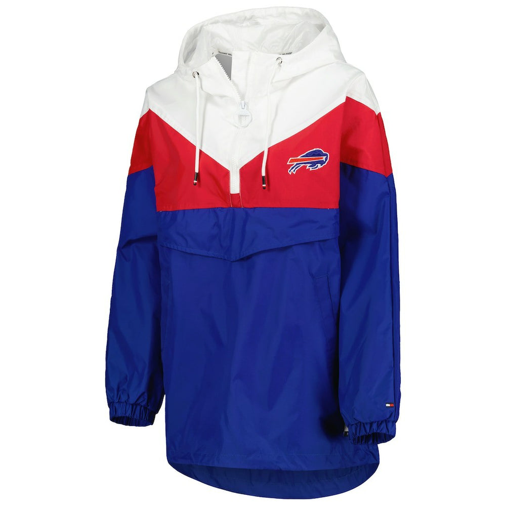 Buffalo Bills Tommy Hilfiger Women's Staci Half-Zip Hoodie Windbreaker Jacket White/Red