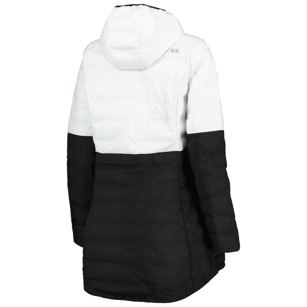 Las Vegas Raiders MSX by Michael Strahan Women's Willow Quilted Hoodie Full-Zip Jacket White/Black