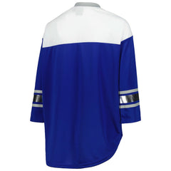 Indianapolis Colts G-III 4Her by Carl Banks Women's Double Team 3/4-Sleeve Lace-Up T-Shirt Royal/White