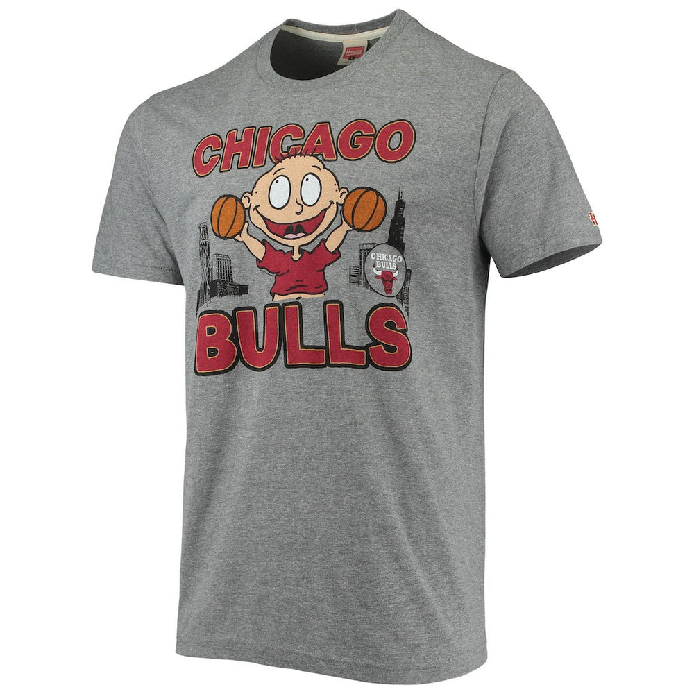 Chicago Bulls Homage NBA x Rugrats Tri-Blend T-Shirt Heathered Gray