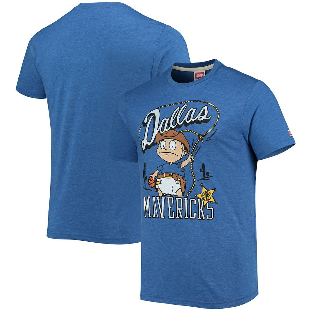 Dallas Mavericks Homage NBA x Rugrats Tri-Blend T-Shirt Blue