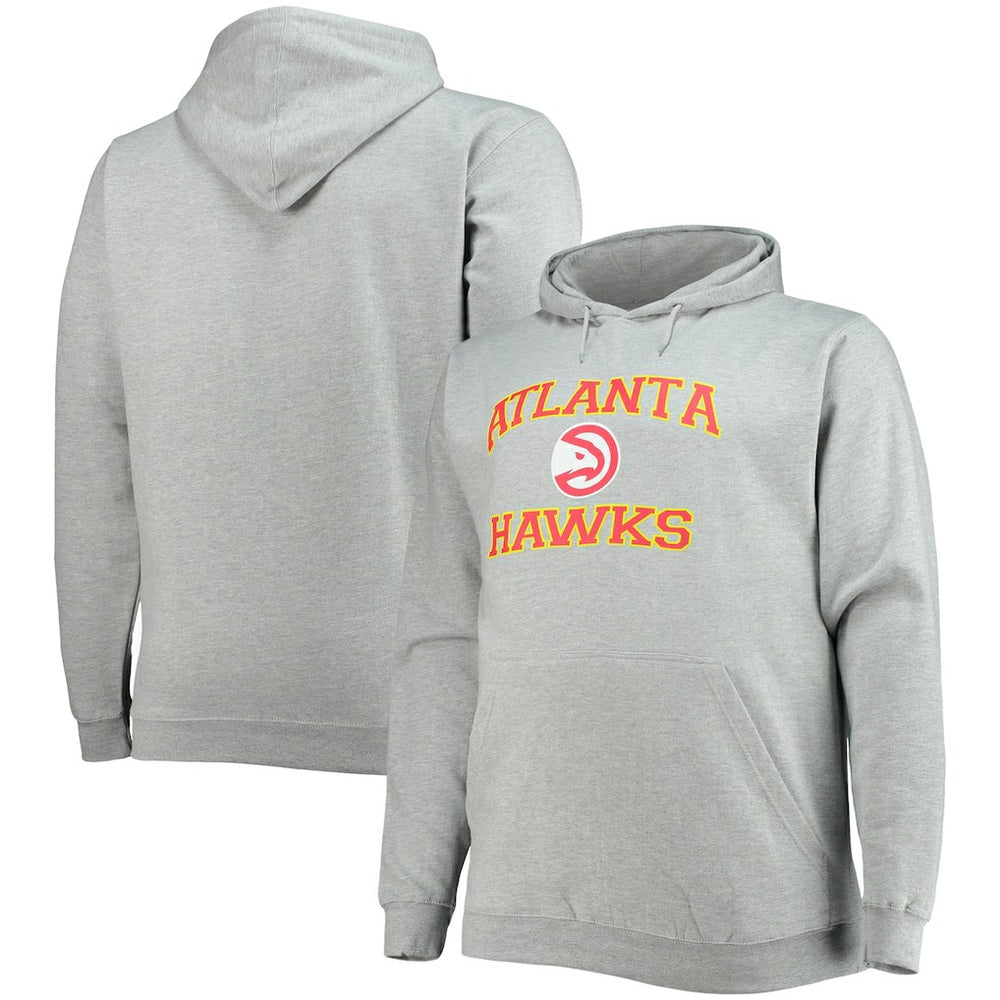 Atlanta Hawks Big & Tall Heart & Soul Pullover Hoodie Heathered Gray