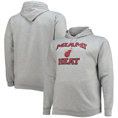 Miami Heat Big & Tall Heart & Soul Pullover Hoodie Heathered Gray