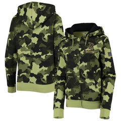 Boston Red Sox New Era Women's 2022 MLB Armed Forces Day Camo Full-Zip Hoodie - Green - New Era Online
