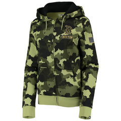 Boston Red Sox New Era Women's 2022 MLB Armed Forces Day Camo Full-Zip Hoodie - Green - New Era Online
