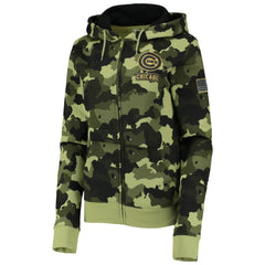 Chicago Cubs New Era Women's 2022 MLB Armed Forces Day Camo Full-Zip Hoodie - Green - New Era on Sale