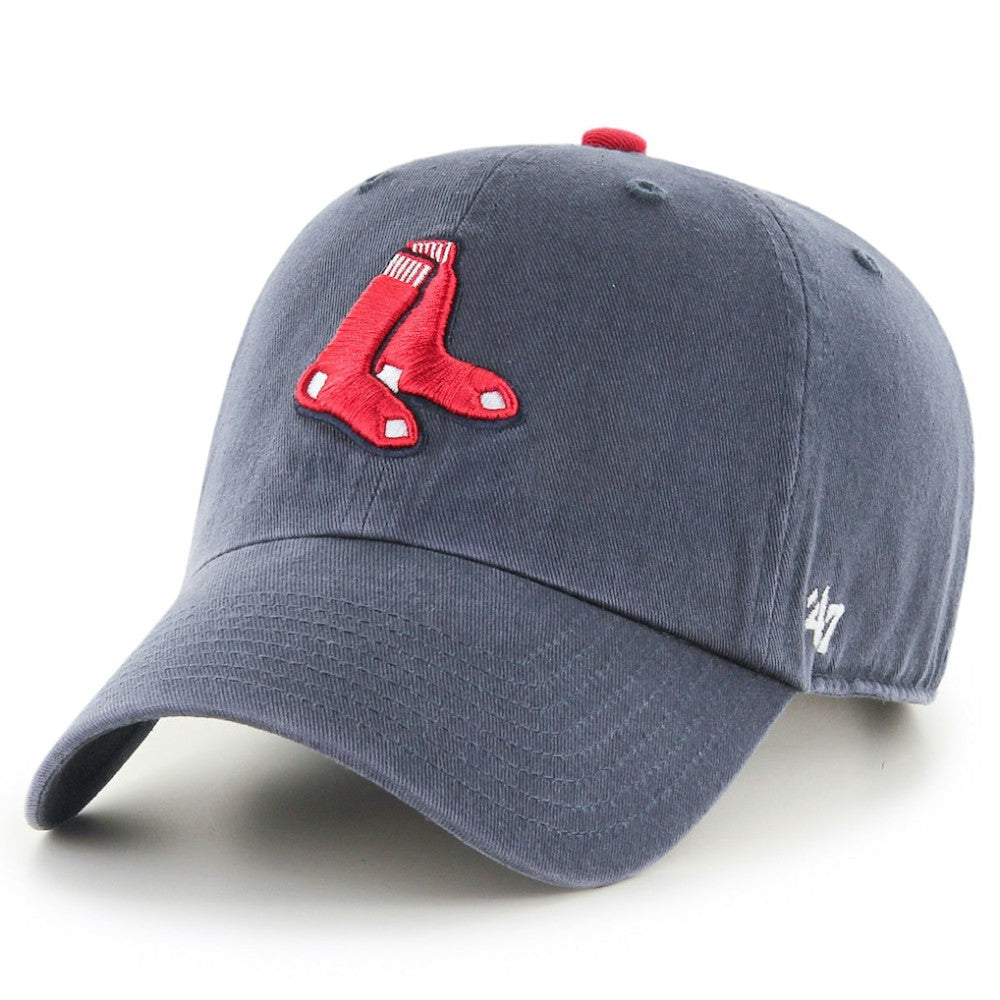 Boston Red Sox '47 Youth Clean Up Team Logo Adjustable Hat - Navy - 47 brand Lifestyle